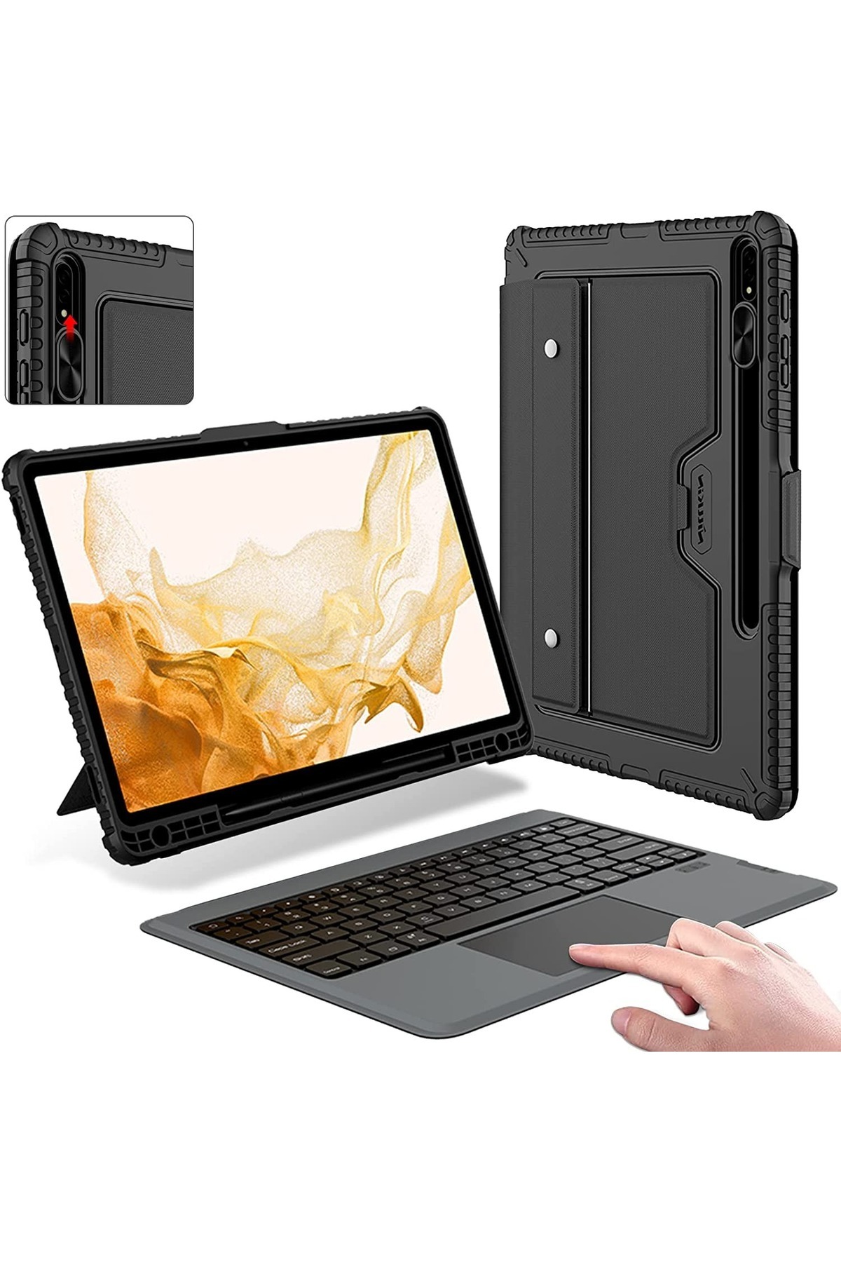 Samsung-Galaxy Tab S8 Plus Magic Keyboard Wireless Case with Trackpad, Stand & Backlit Keys 1