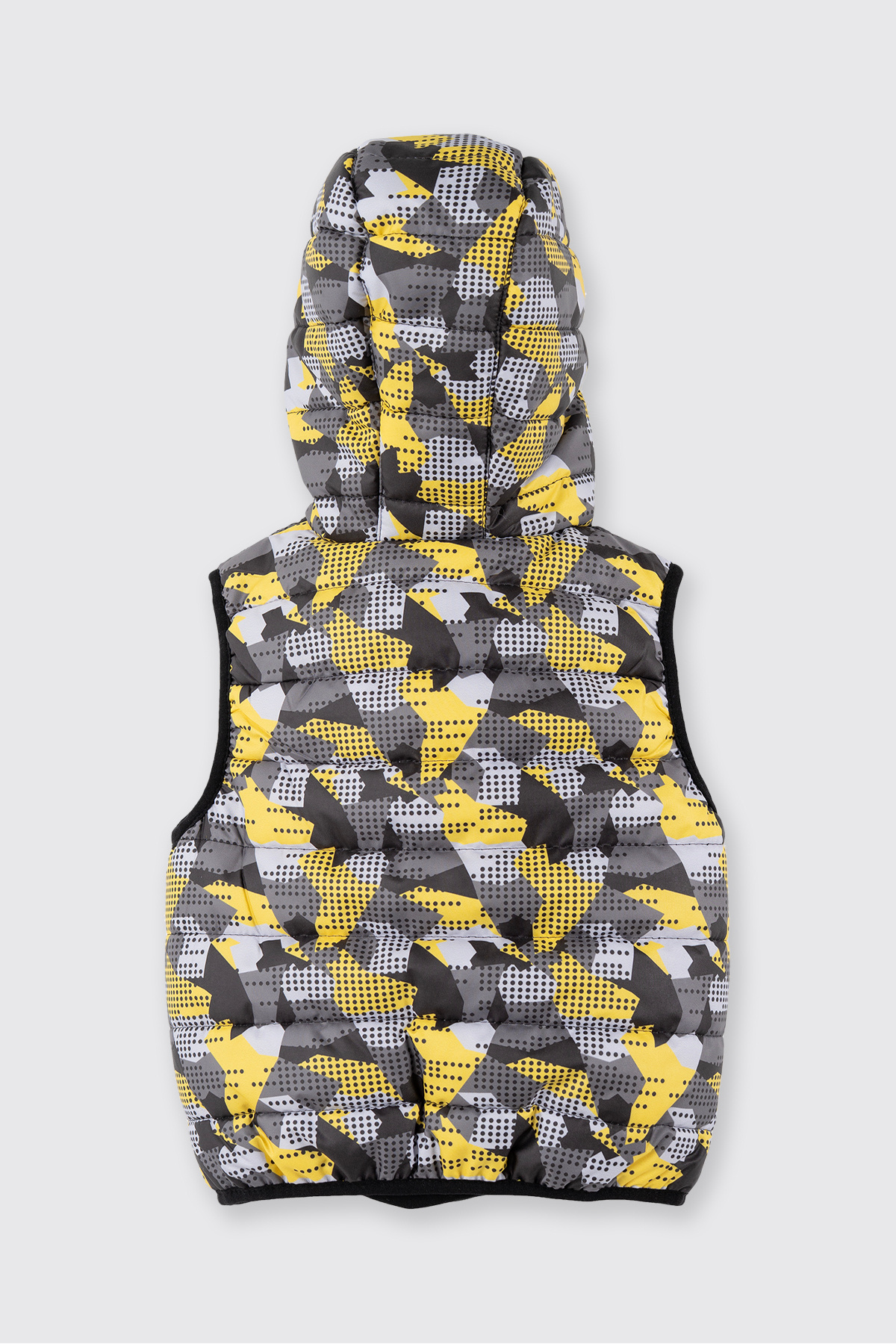 Panço Erkek Bebek Desenli Kapüşonlu Şişme Siyah Yelek fotoğrafı 3 (önizleme)