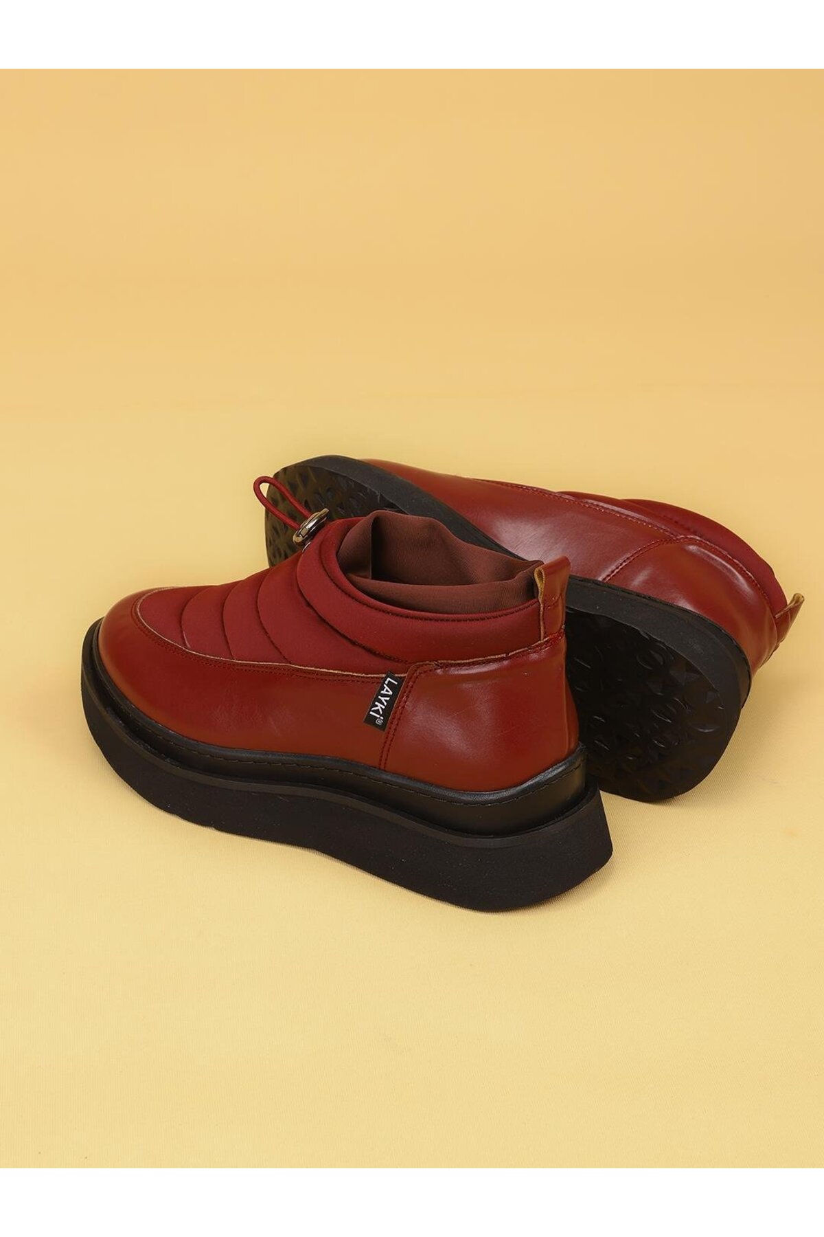 layki LUXOR Kadın Dolgulu Kışlık Bordo Sneaker Bot görsel 5