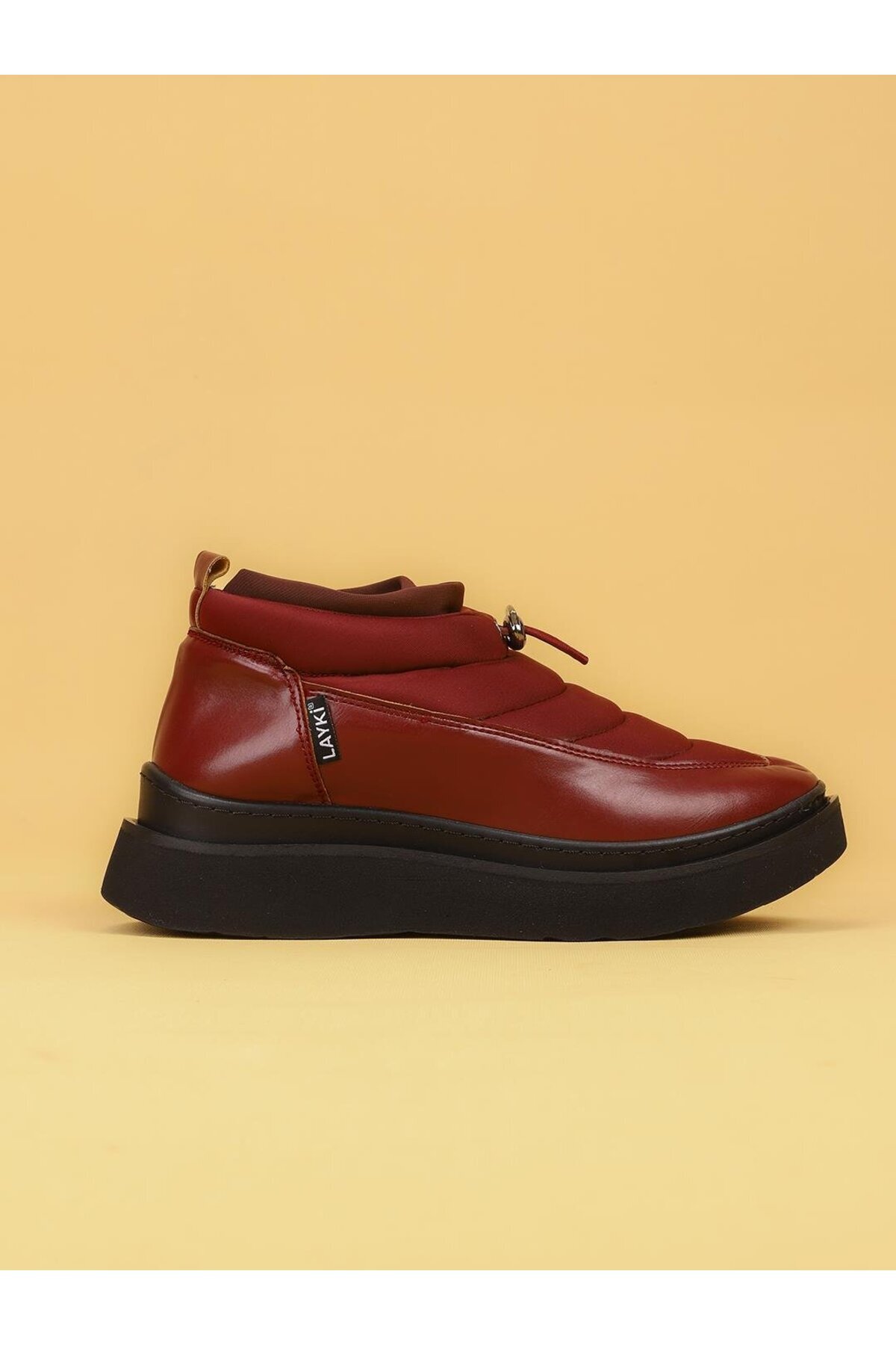 layki LUXOR Kadın Dolgulu Kışlık Bordo Sneaker Bot görsel 3