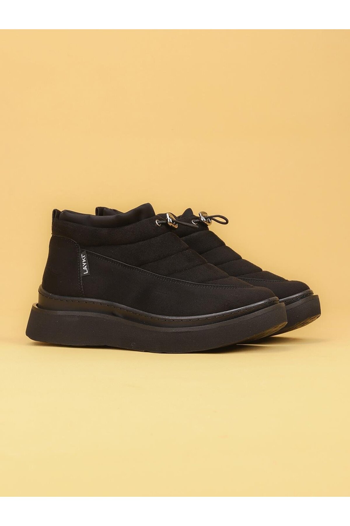 layki LUXOR Kadın Dolgulu Kışlık Siyah Sneaker Bot