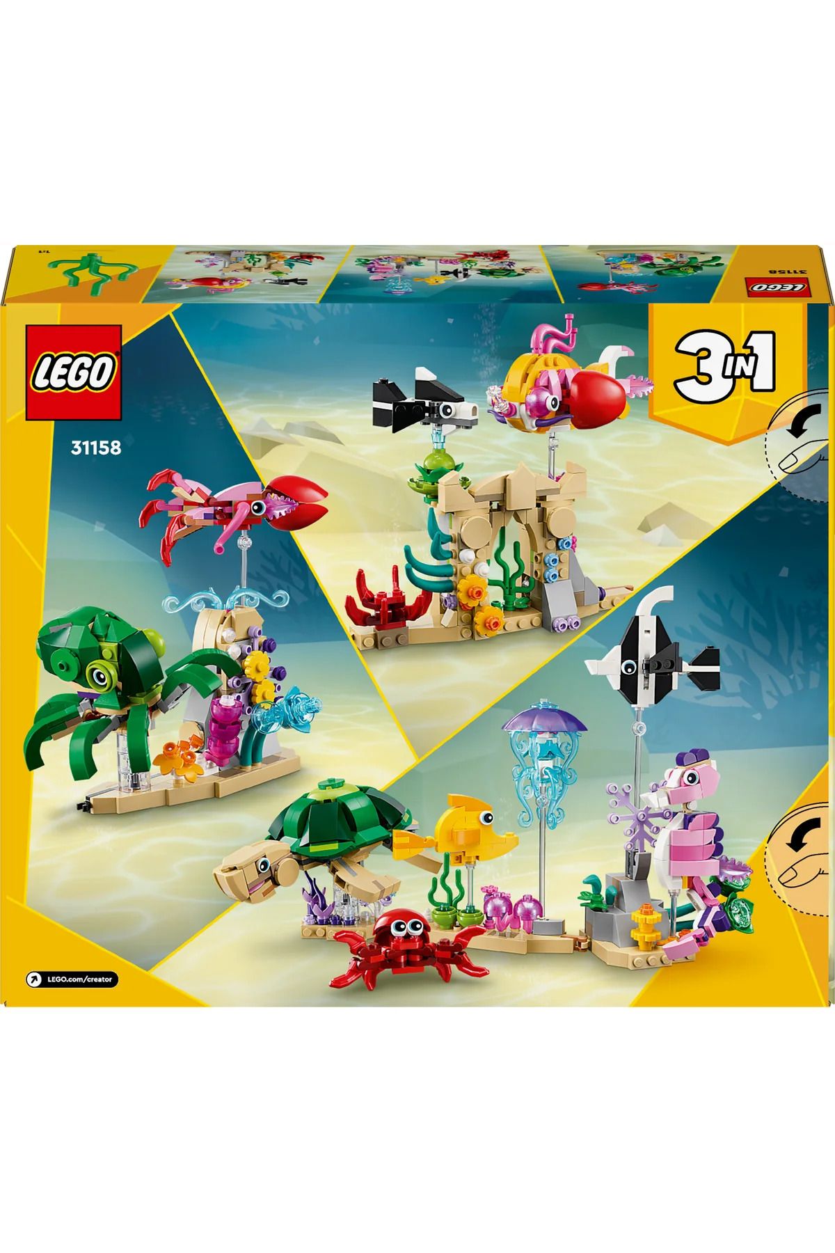 LEGO-® Creator 3in1 Sea Animals 31158 Building Set for 8+ Year Old Kids (421 Pieces) 4