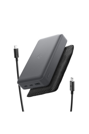 Spigen 30000 mAh 30W USB-C + USB-A Giriş/Çıkış Hızlı Şarj 3 Port Kablo + Çant...