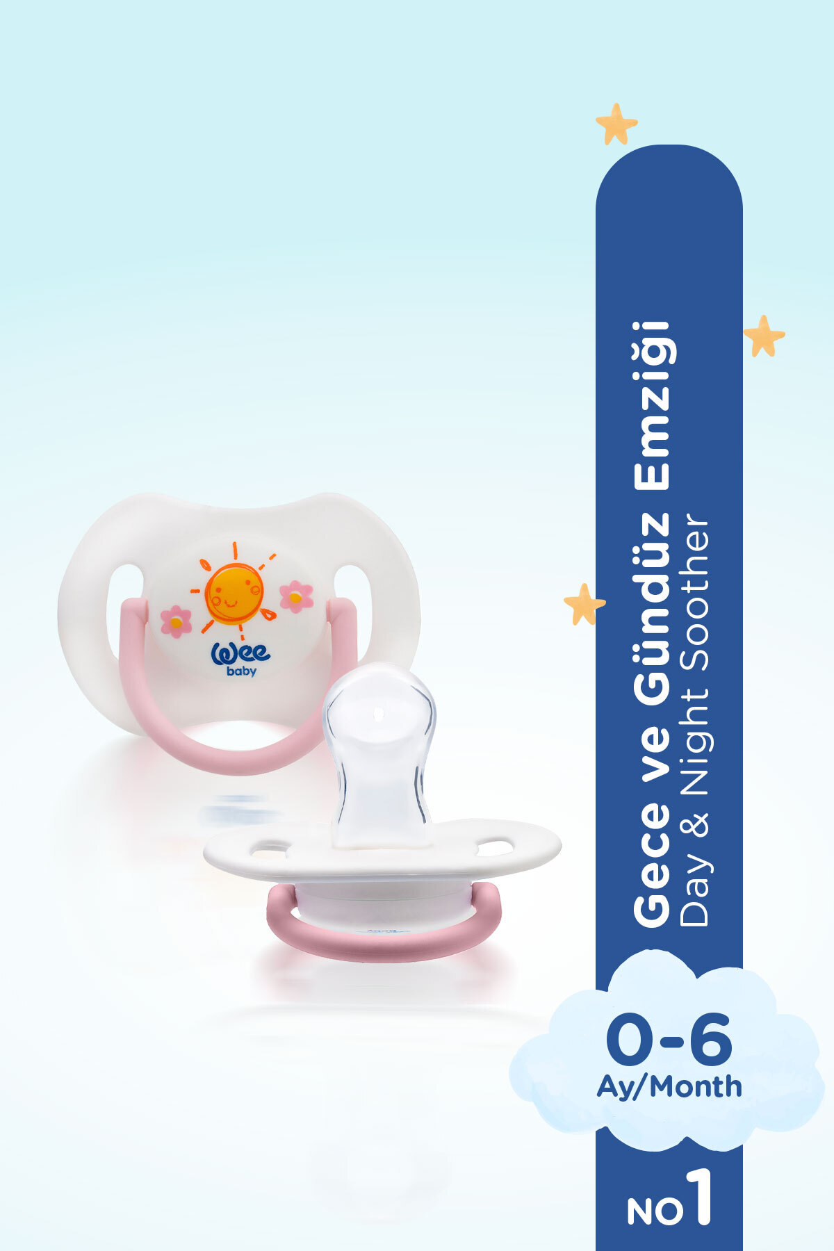 Wee Baby 2'li Gece Gündüz Emzik No:1 Pembe (Saklama Kabı Hediyeli) 0-6 Ay fotoğrafı 4 (önizleme)