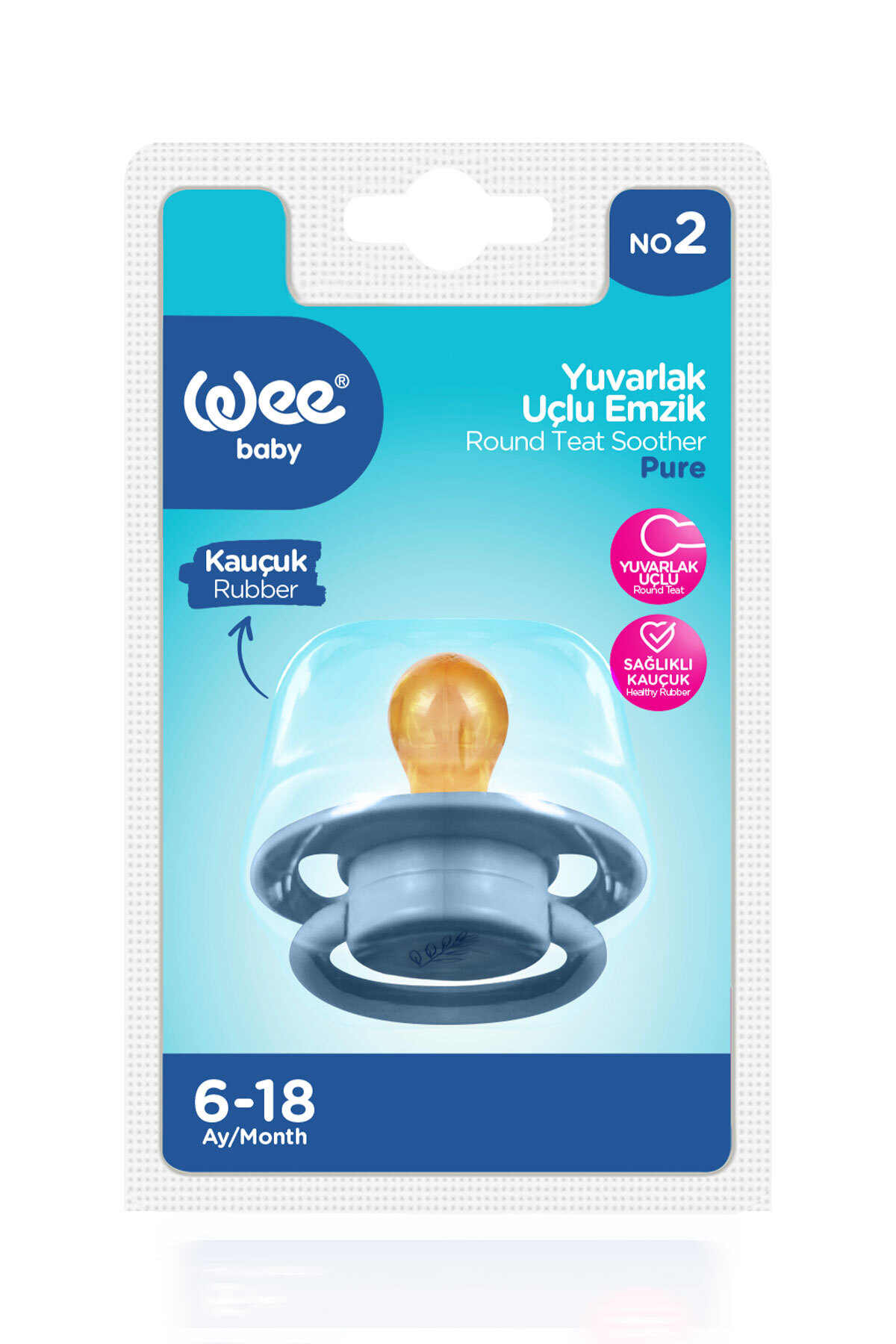 Wee Baby Natural Dummy Newborn Wee Baby Pure Round Tip Rubber