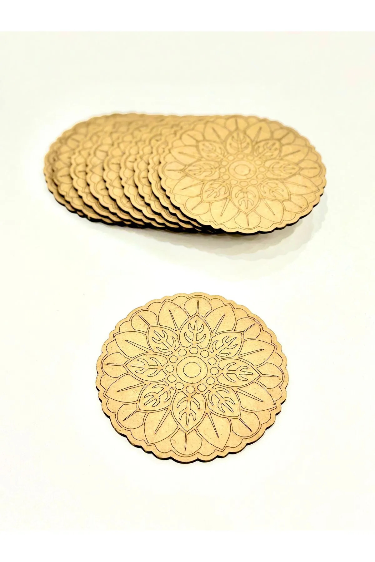 MT 10 Lu Paket Ahşap Boyama Mandala Eğitici Etkinlik ( 10 Fırça 5 Boya)