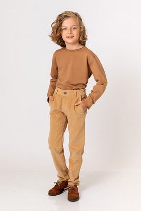 Erkek Çocuk Camel Kadife Pantolon 3201