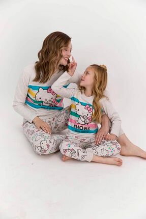 Lisanslı Home Bejmelanj Kız Çocuk Pijama Takımı L1400-C