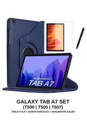 Galaxy Tab A7 10.4 T500 - T505 - T507 (2020) Kılıf Dönerli Standlı Set Ekran Koruyucu Ve Kalem samsung t500 SET