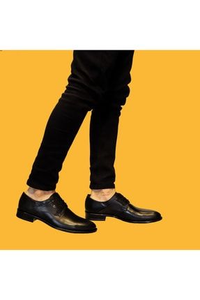 Siyah Bağcıklı Deri Klasik Ayakkabı PİERRECARDİN-9678-ST