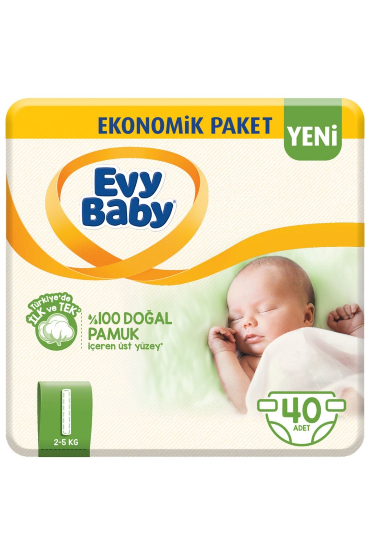 Evy Baby-Baby Diapers Size 1 Newborn Opportunity Pack 40 Pieces 1