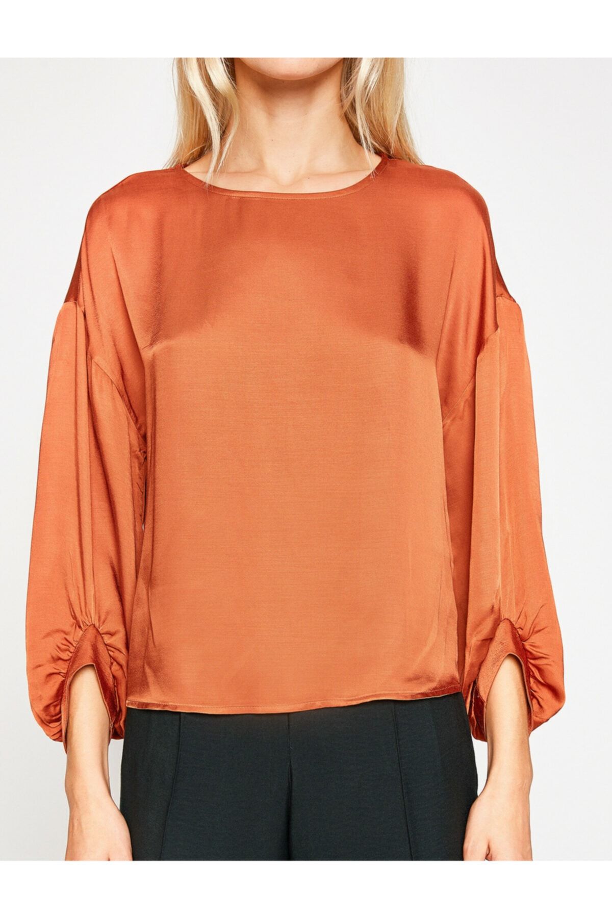 Koton-Women's Brown Blouse 8KAK63113EW 4