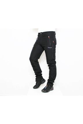 Erkek Siyah Outdoor Polarsız Softshell Pantolon 250103