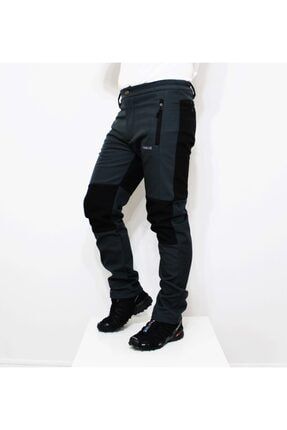 Erkek Gri Siyah Outdoor Kışlık Softshell Pantolon 600203