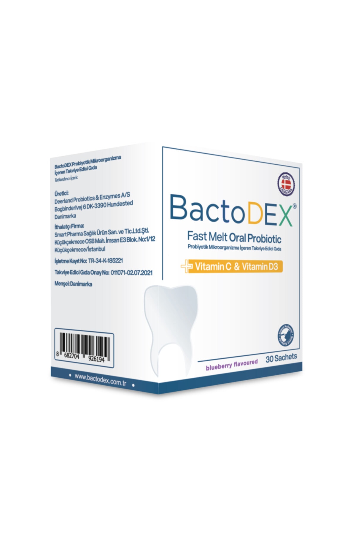 BactoDEX Oral Probiyotik 1 Milyar Suş Vitamin C ve Vitamin D3 Blueberry30 Saşe