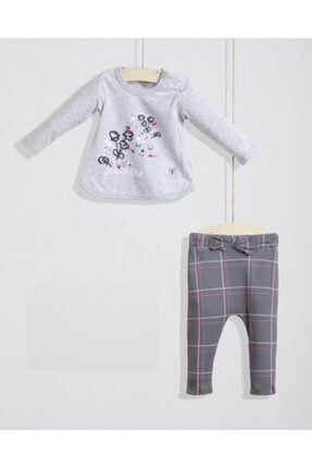 2078 Kız Bebek Pijama Takımı Gecelik Rahat Pijama Tişört Eşofman Set (3-24 Ay) MN-2078-3