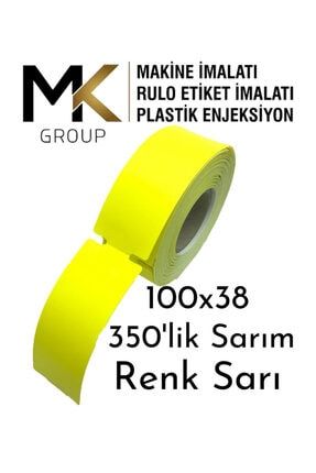 • 100x38 350'lik Sarım Sarı Renk / 1 Adet / 350li Raf Etiketi / Reyon Etiketi/ MKRUL100x38350SARI