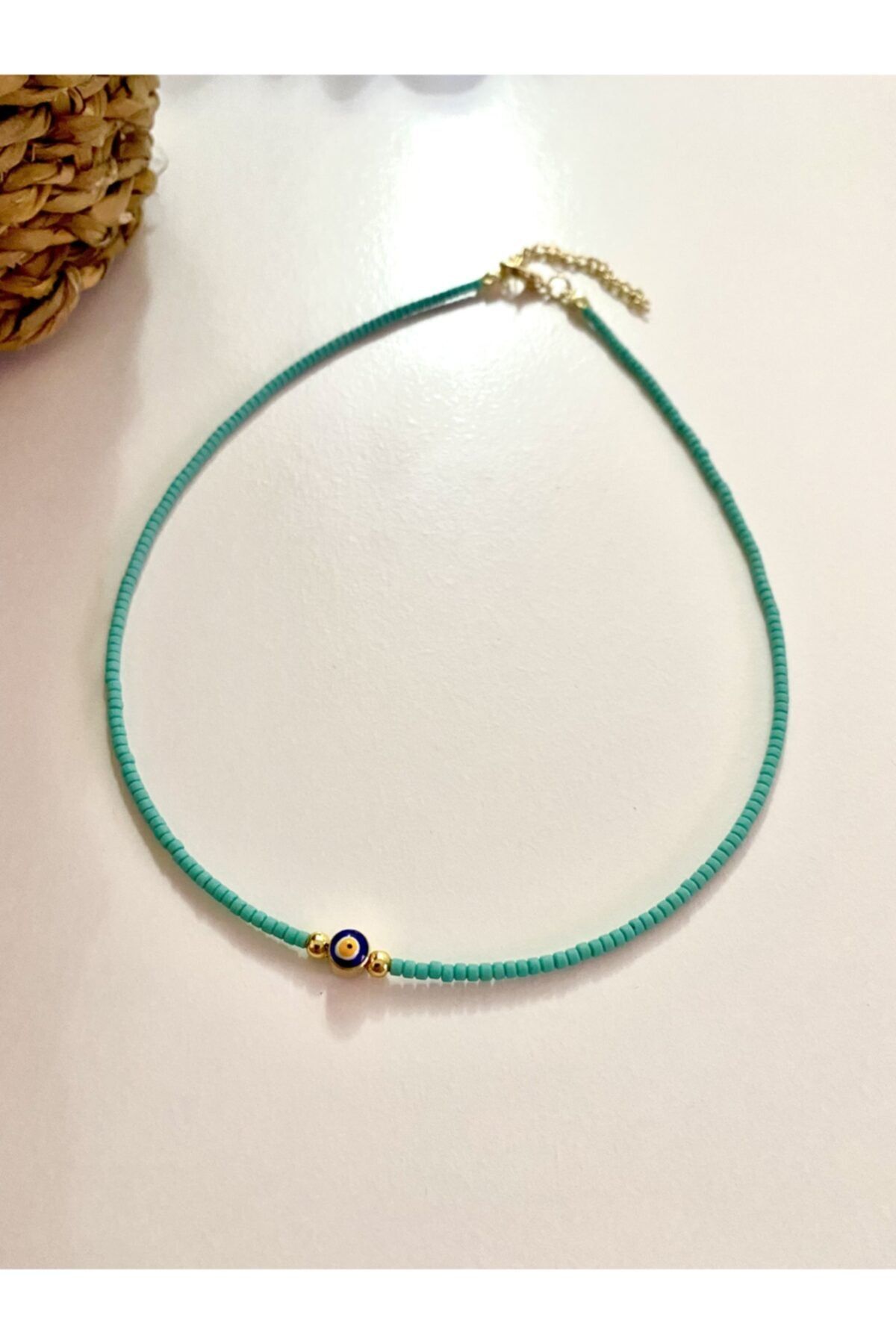 Blask Turquoise Beaded Evil Eye Bead Necklace Trendyol