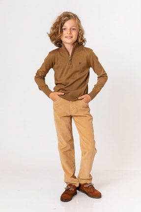 Erkek Çocuk Camel Kadife Pantolon 3200