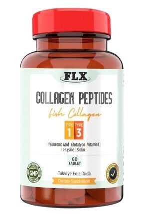 60 Tablet Kollajen Tip 1-3 Multi Balık Collagen Glutatyon Hyaluronik Asit Biotin L.lizin Vitamin C FLXTİP1360TABLET