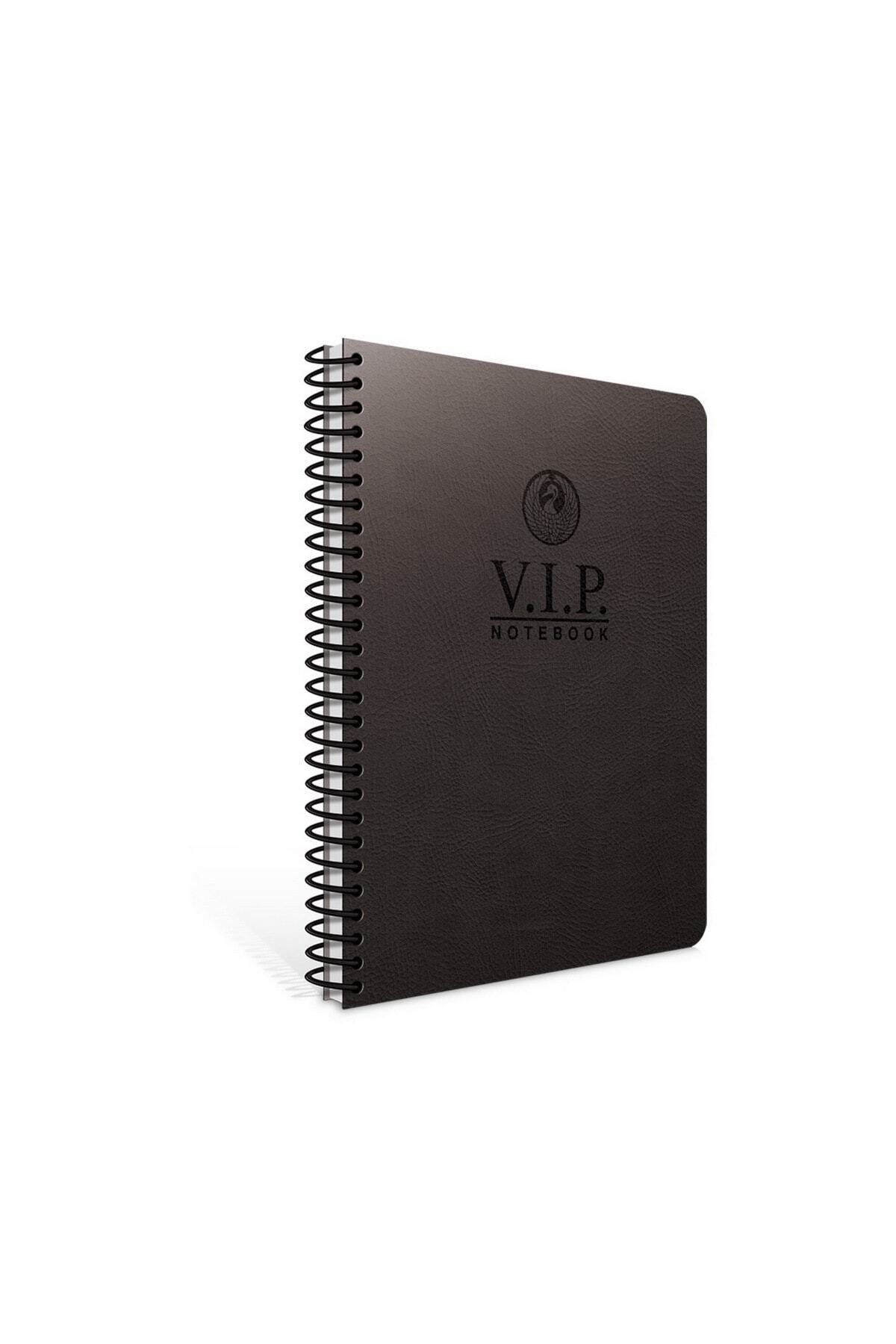 Gıpta Caiet Vip A4 140 Coli Cu Copertă Din Piele (1080) Negru Cu Rigle - One Size