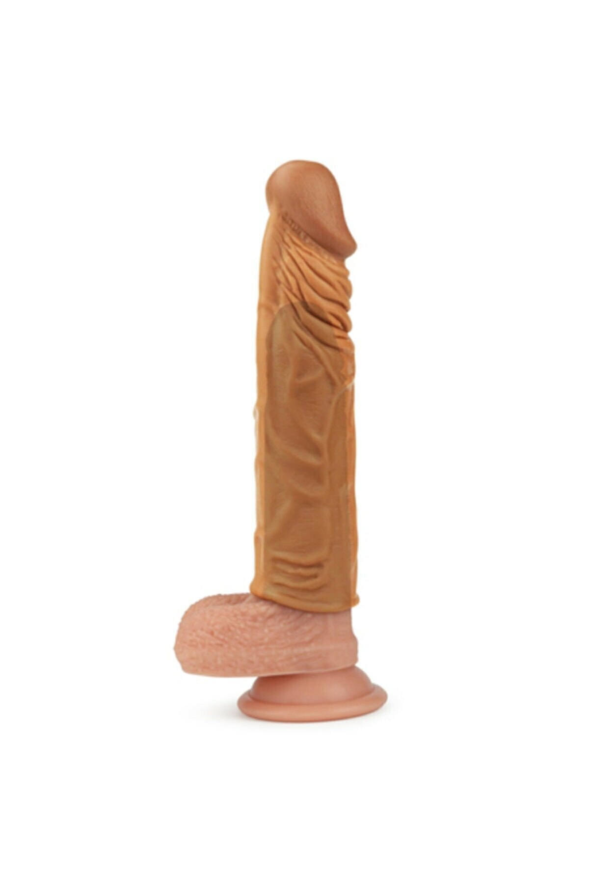 Dolgulu Tam Realistik Penis Kılıfı Melez Rengi