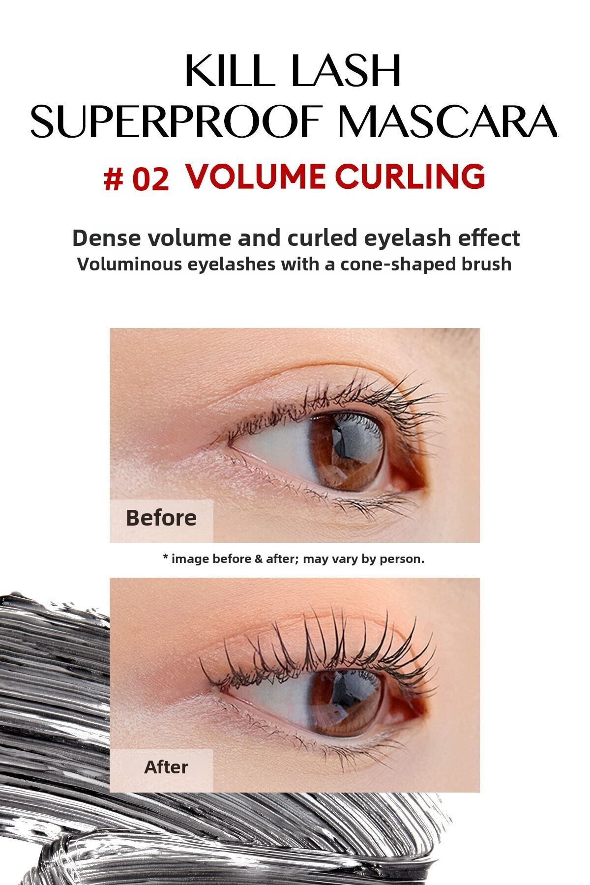 CLIO-Clio Kill Lash Superproof Mascara - Volume and Curl Eyelash Effect, 02 Volume Curling 2