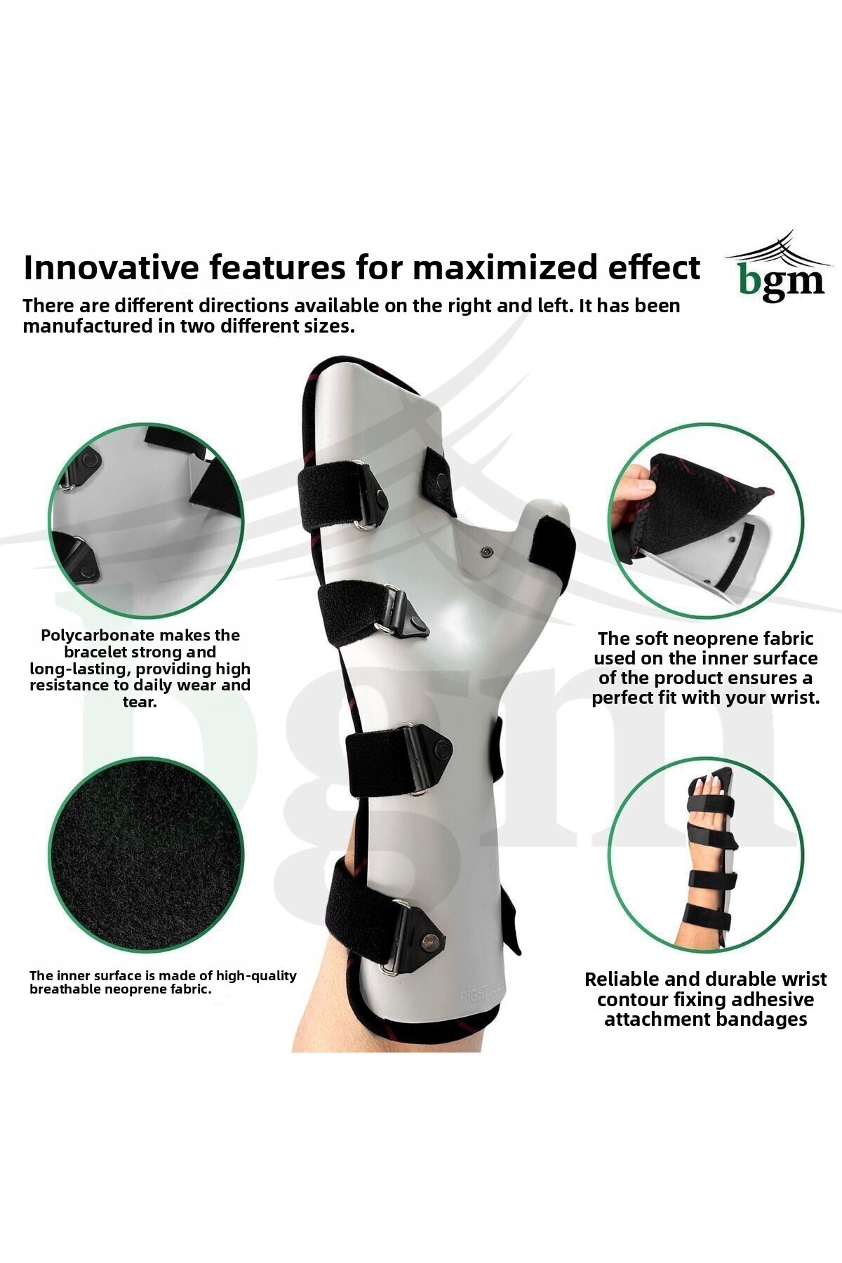 bgm-Polycarbonate Stabilizer - Resting Hand Wrist Brace, Right Rest Bracelet 2