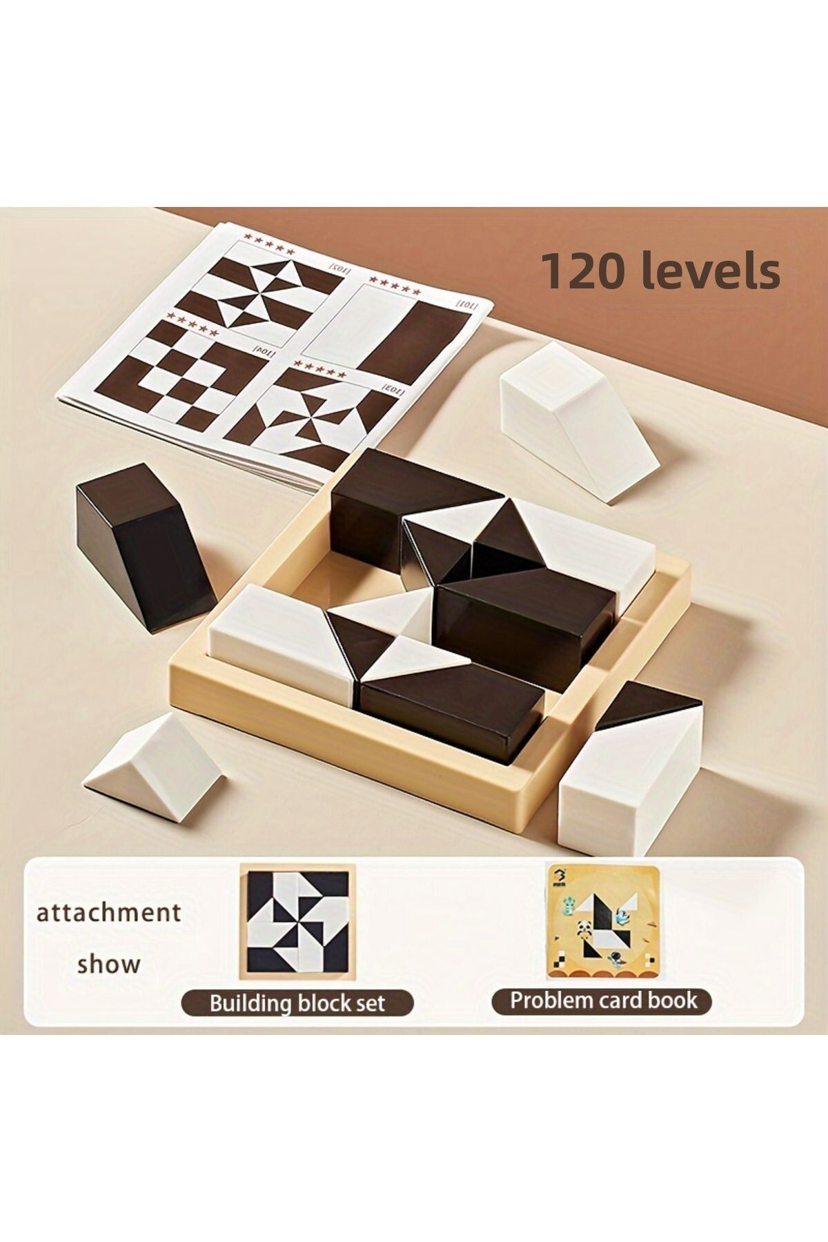 Choice-M White 120 Level Hidden Block Puzzle: 3 Years, Abs Material, Enhances Logic And Spatial Reasoning, 2