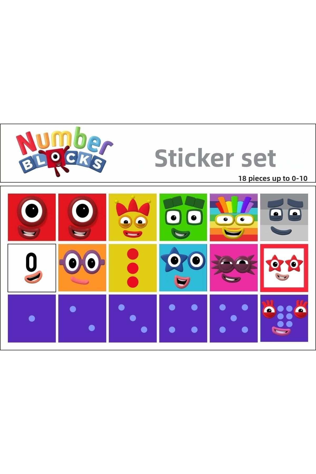 بلوک‌های عددی آموزشی ریاضی - ۰ تا ۱۰ استیکر اسنپ‌کیوبز واحد مکعب ۱۸ عددی