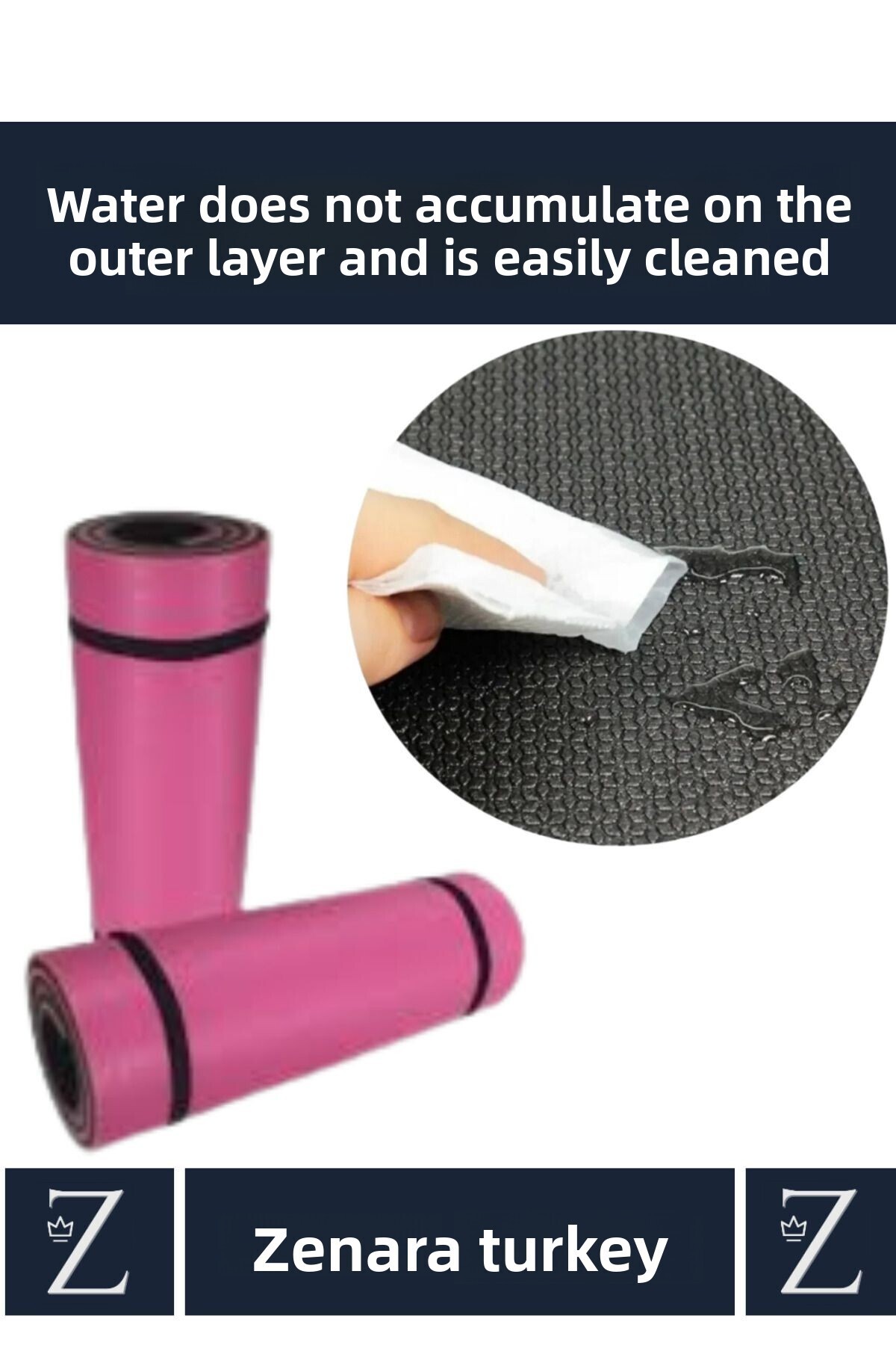Zenara-Special Production Compact Carry Strap Double Sided Waterproof Camping Sleeping Mattresses Yoga Pilates Mat 10 mm 3