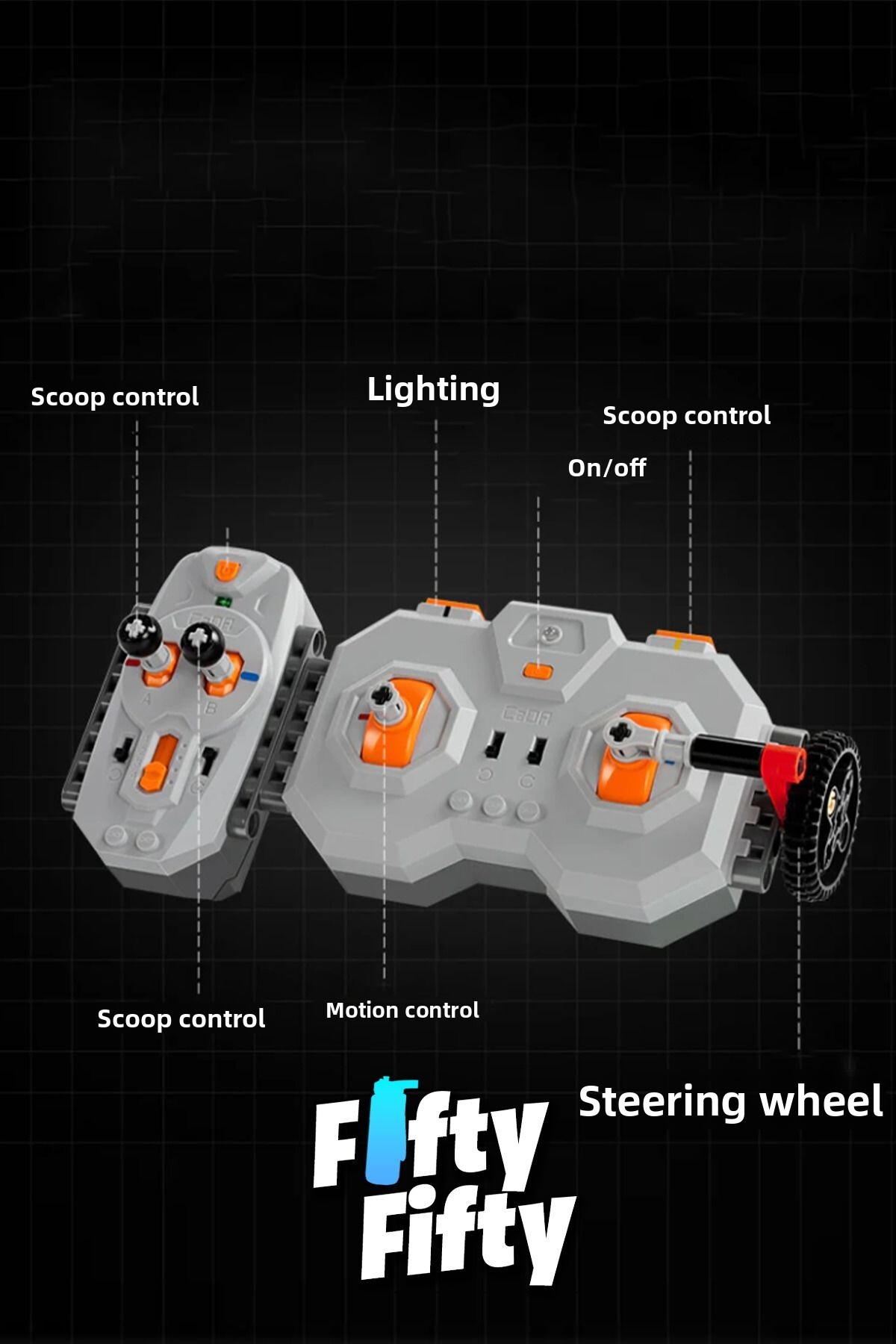 Cada Telehandler -C61051W (۱۴۶۹ قطعه) مجموعه ساختوساز اسباببازی کنترلی از راه دور