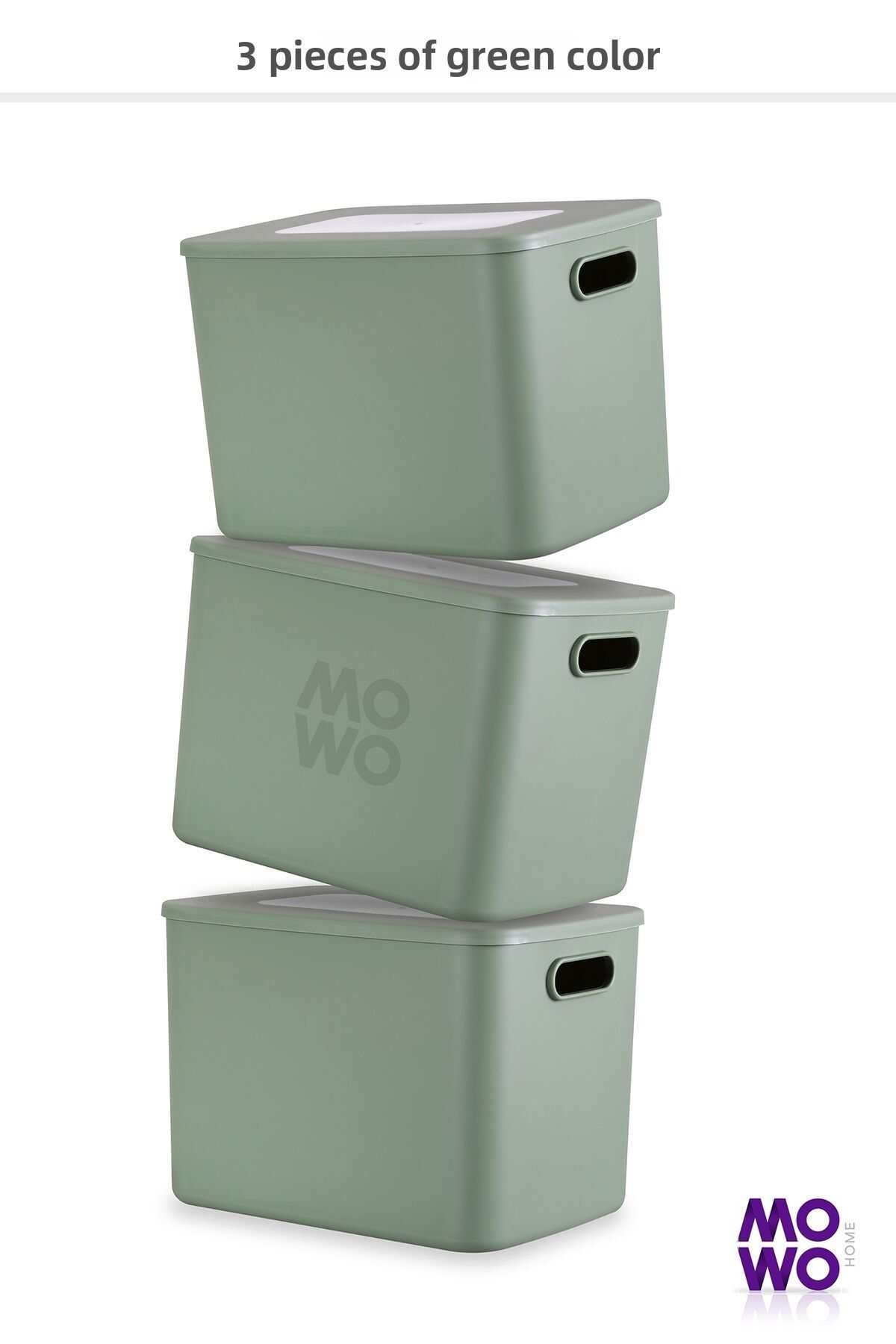 Mowo Home-Πράσινο χρώμα 17 Lt Retro Box - Organizer πολλαπλών χρήσεων Storage Box και Organizer με καπάκι 2