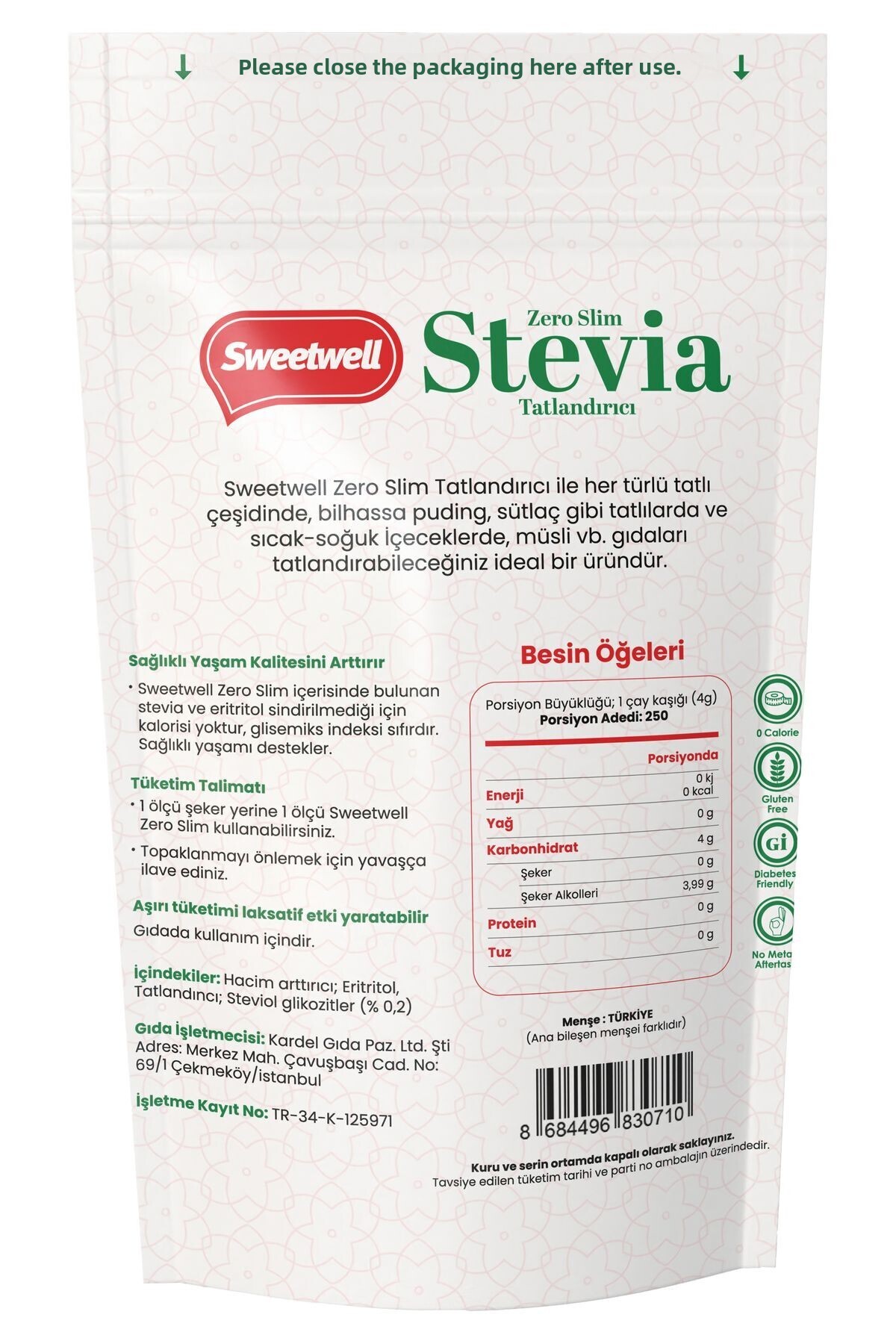 Sweetwell-Zero Slim Stevia & Eritritol Sweetener 1 kg X 2 Pcs Sugar Free, 0 Calories, Keto and Vegan Compatible 7