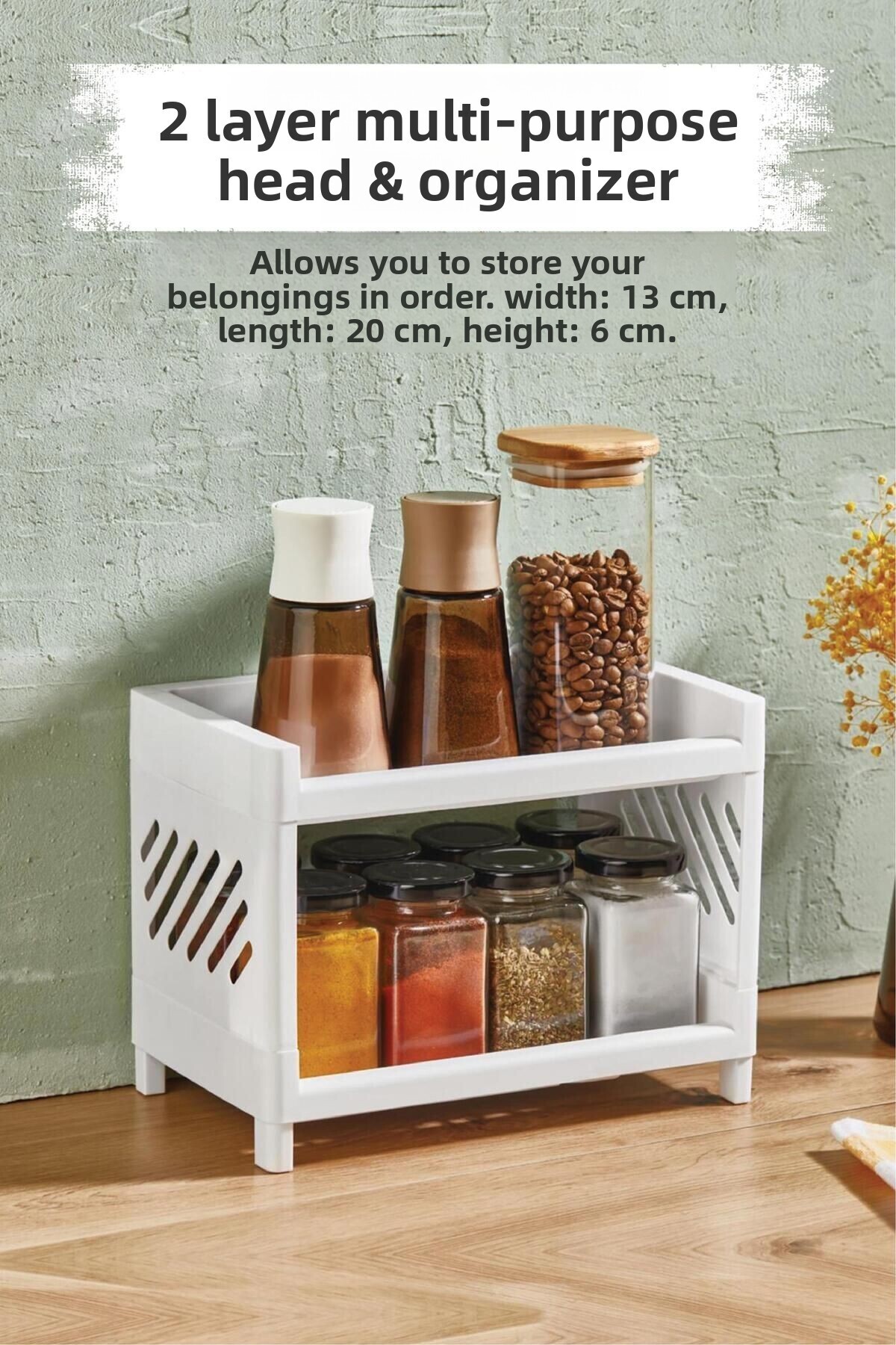 EWs-2-Tier Countertop Organizer & Multi-Purpose Shelf & Organizer 1