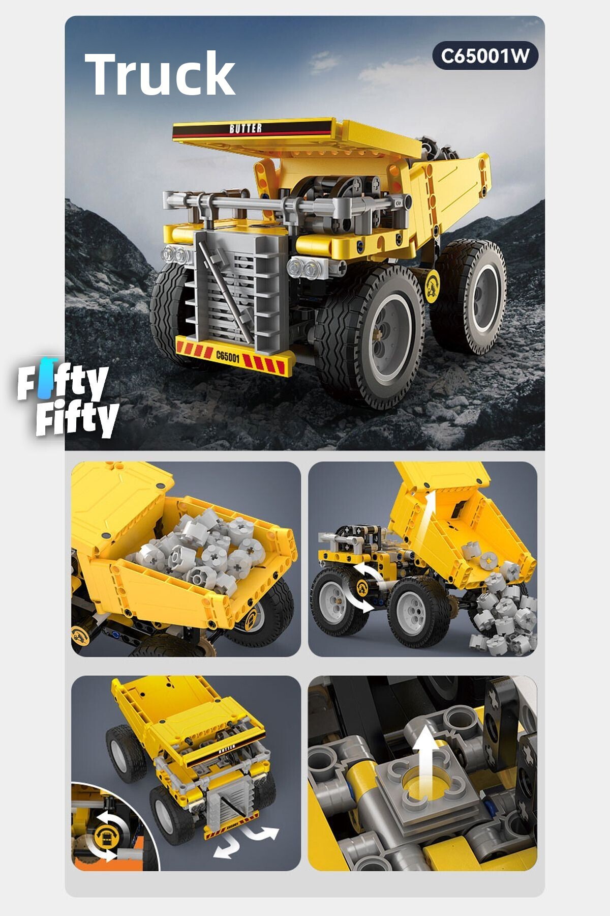 مجموعه ساختوساز اسباببازی کامیون سری ماشینهای مهندسی ساختوساز کادا – C65001W (۳۷۲ قطعه)