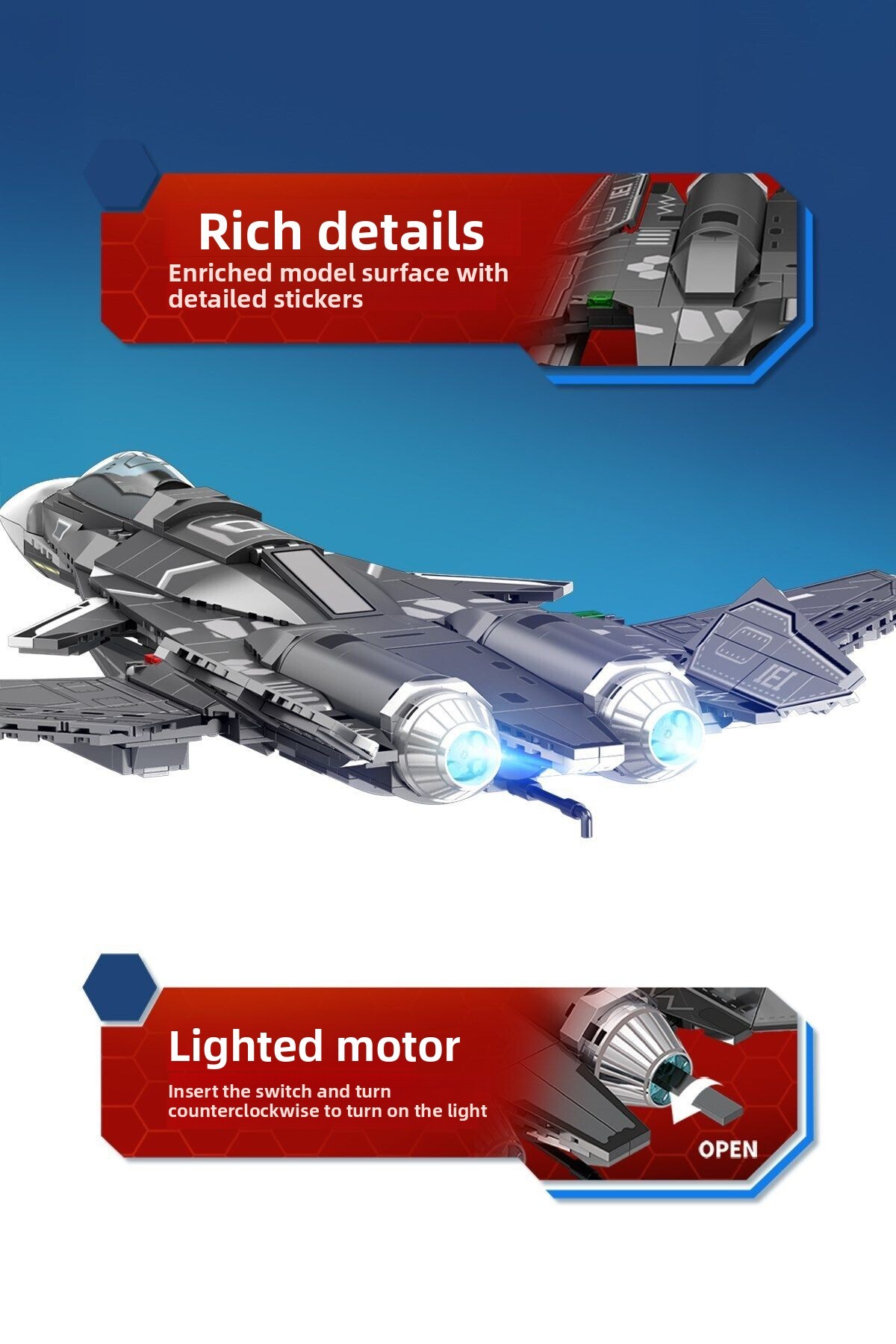 مجموعه بلوک‌های ساختمانی هواپیمای جنگی نسل جدید با پایگاه حامل، ۹۶۰ تکه