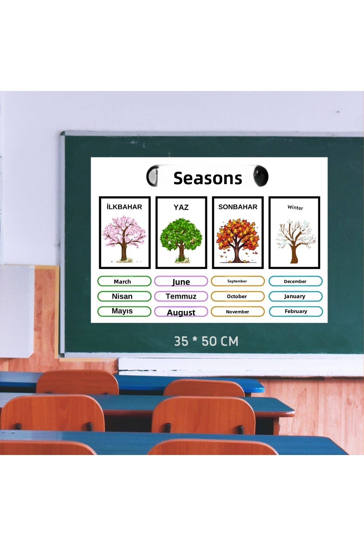 تابلوی آموزشی فصلی چاپ بریستول ۳۵×۵۰ سانتی‌متر - ۰۲