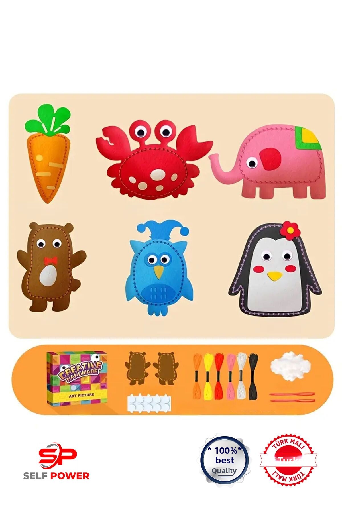 مجموعه ۱۰ تکه کاردستی دوخت نمدی دست‌ساز برای کودکان ۳ ساله و بالاتر