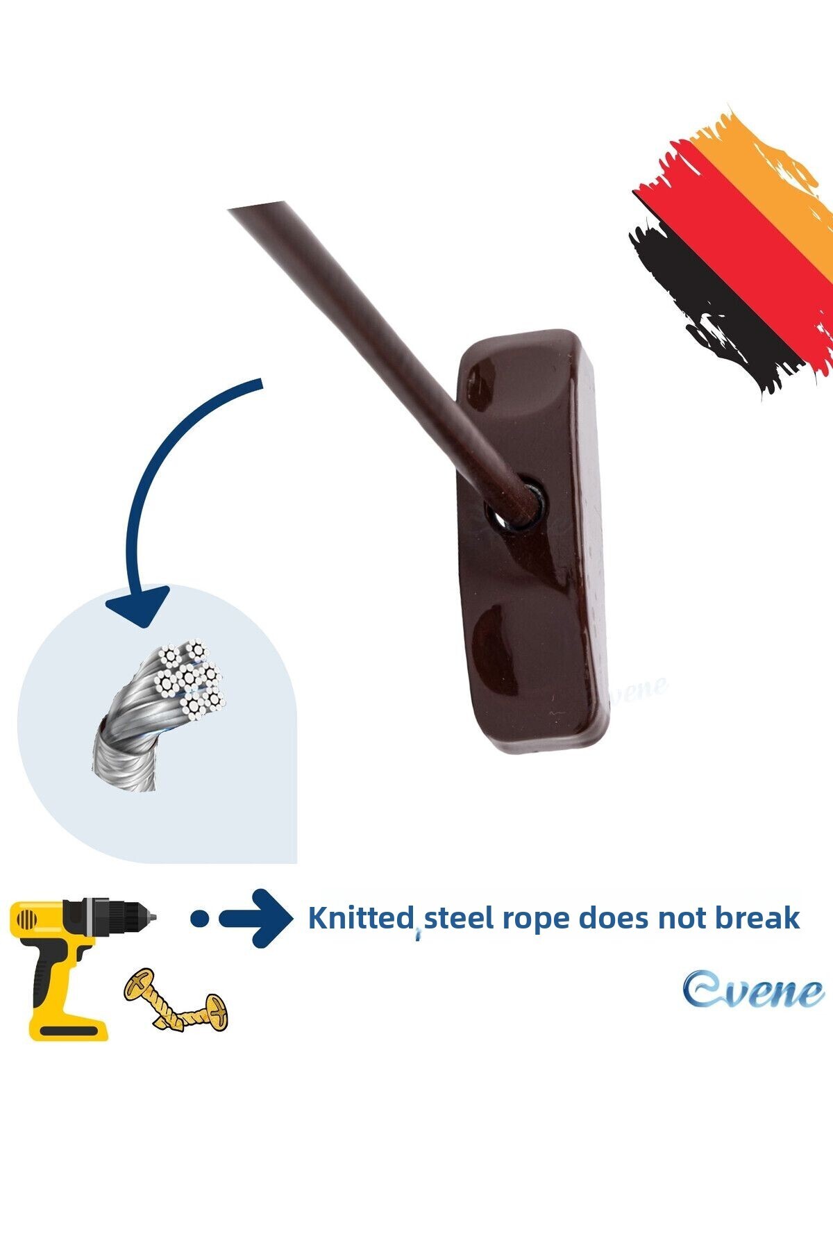 Evene-Pimapen Door Lock Pimapen Window Lock Window Safety Lock Chain Lock 6 Pieces Dark Brown 2