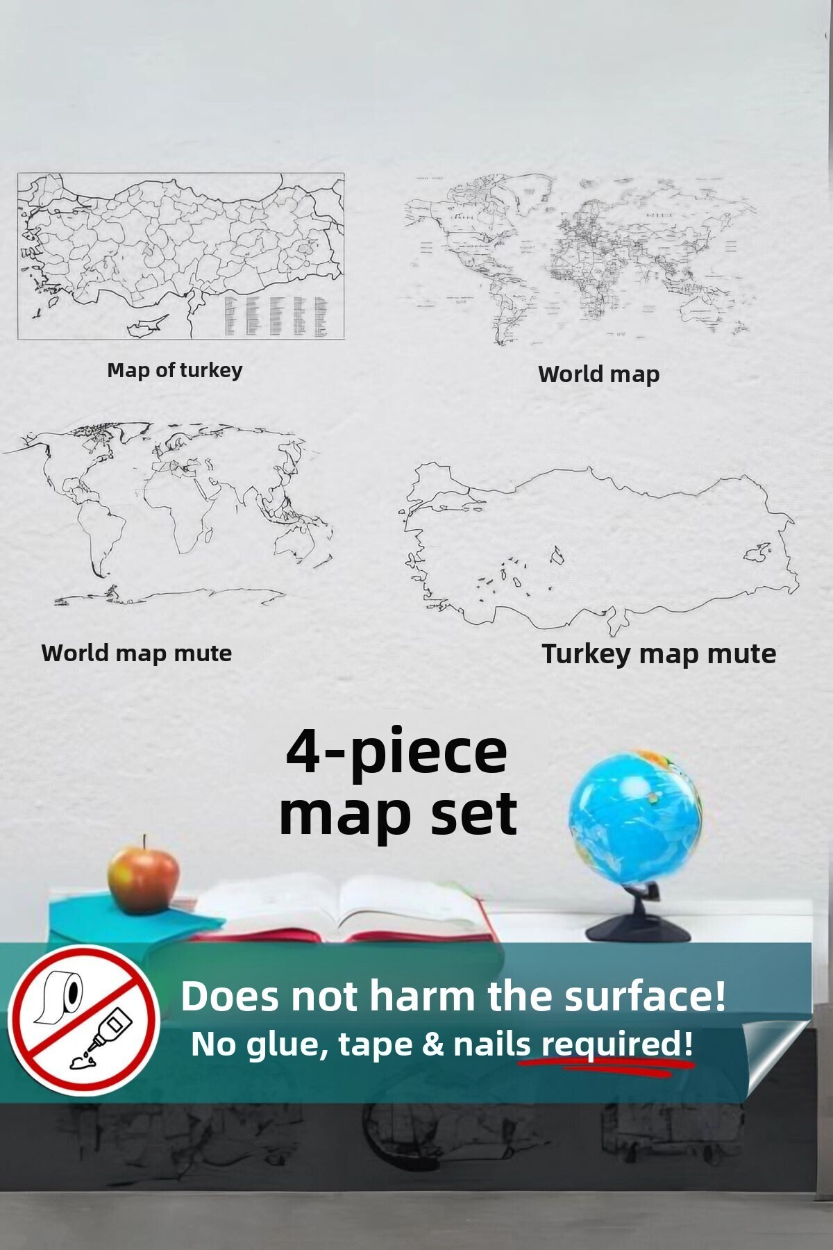 Pi Papers-مجموعة خرائط مكونة من 4 قطع - غير لاصقة، محمولة، حامل مستندات، ورق ذكي عملي وثابت 1