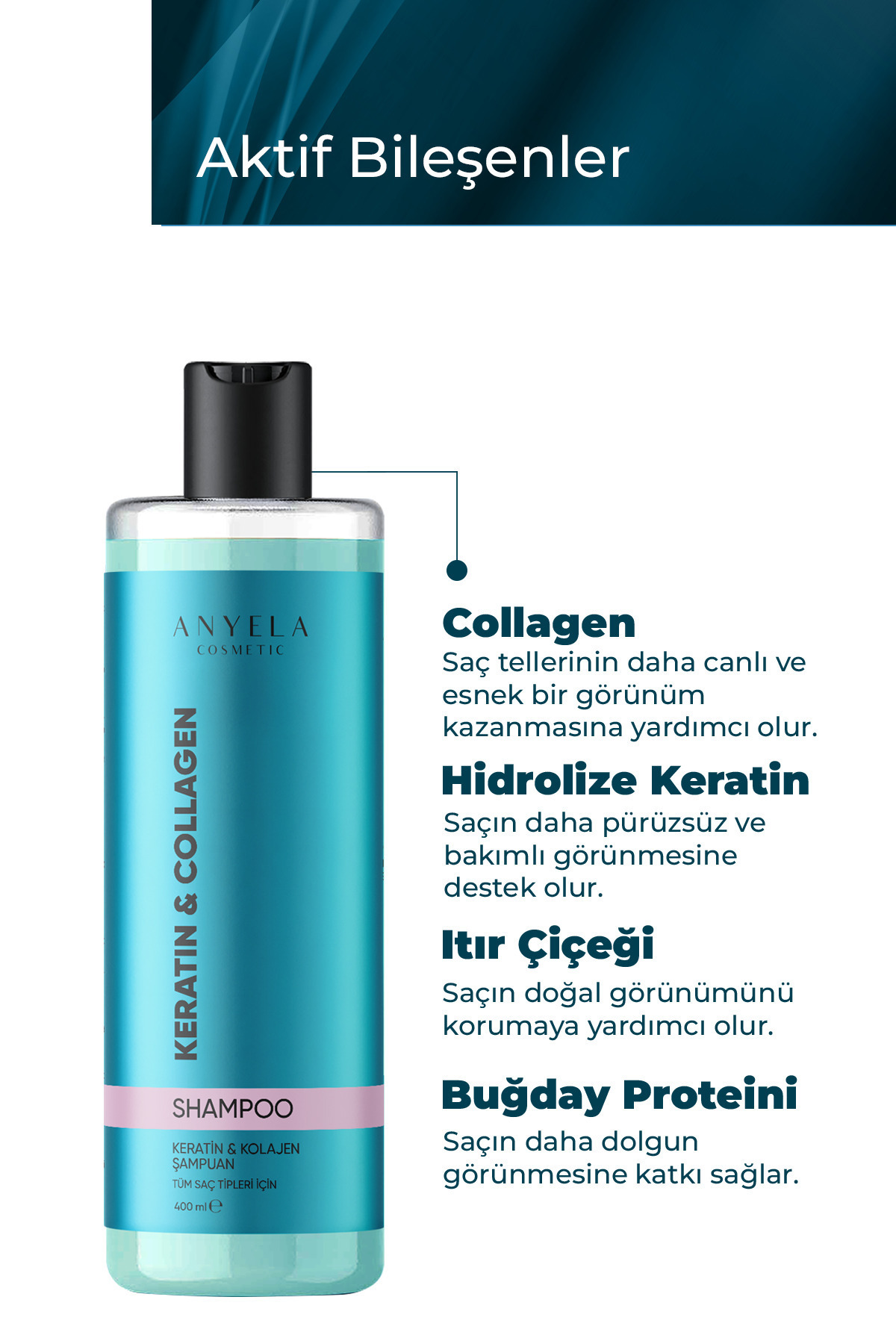 Keratin & Kolajen Şampuan 400 ml — sampuankeratin — تصویر 2 از 4
