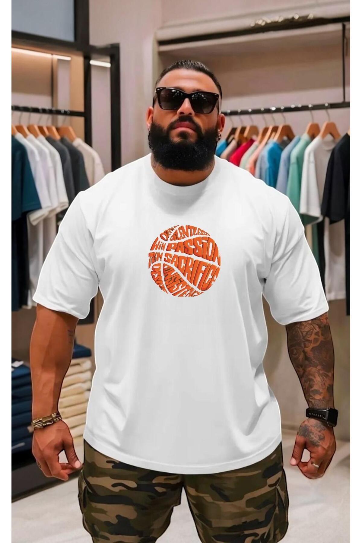 BENROMA Büyük Beden Unisex Baskılı Tişört