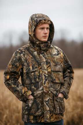 WİDİ Avcılık Orman Desen Çulluk Setter Baskılı Rüzgar Su Geçirmez Çıkma Kapüş...