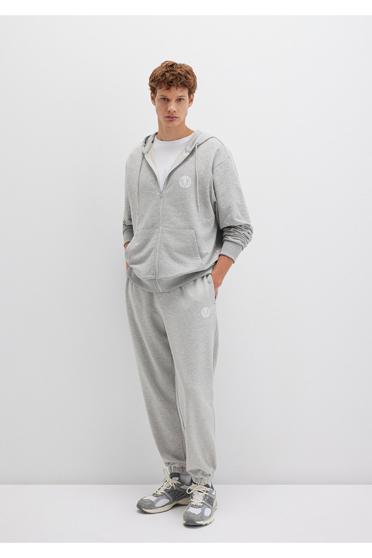 Mavi-Mvjns Logo Printed Grey Sweatpants - 0010175 -80196 2