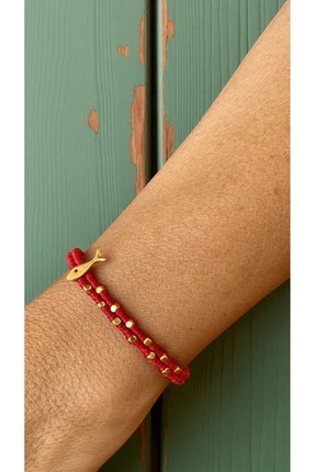 Bensei Takı Dükkanı BENSEİ Pirinç Üzeri Altın Kaplama Balık ve Boncuk Aksesua...