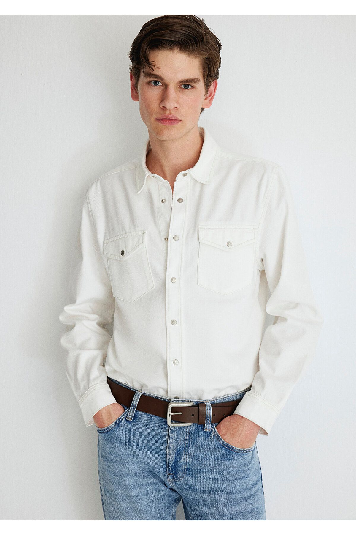 Mavi-Ted Casual Ecru Jeanshemd Slim Fit / Slim Fit0210909-86620 6