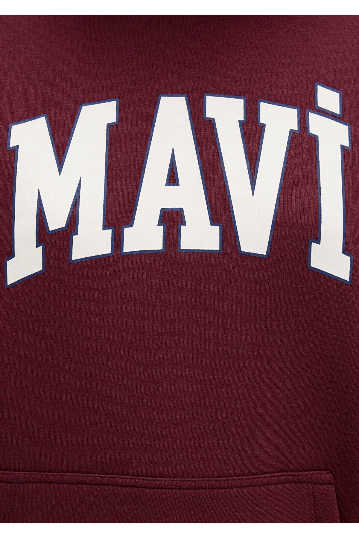 Mavi-Červená mikina s kapucí a potiskem loga1600361-85493 7