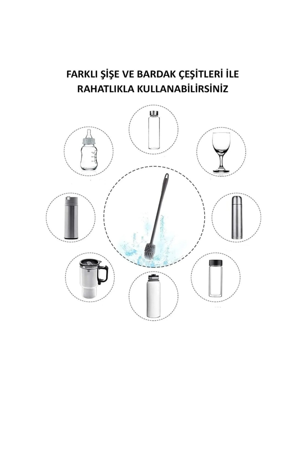 happier Biberon Emzik Temizleyici Silikon Fırça-Şişe&Bardak& Kavanoz Temizleyici fotoğrafı 3 (önizleme)