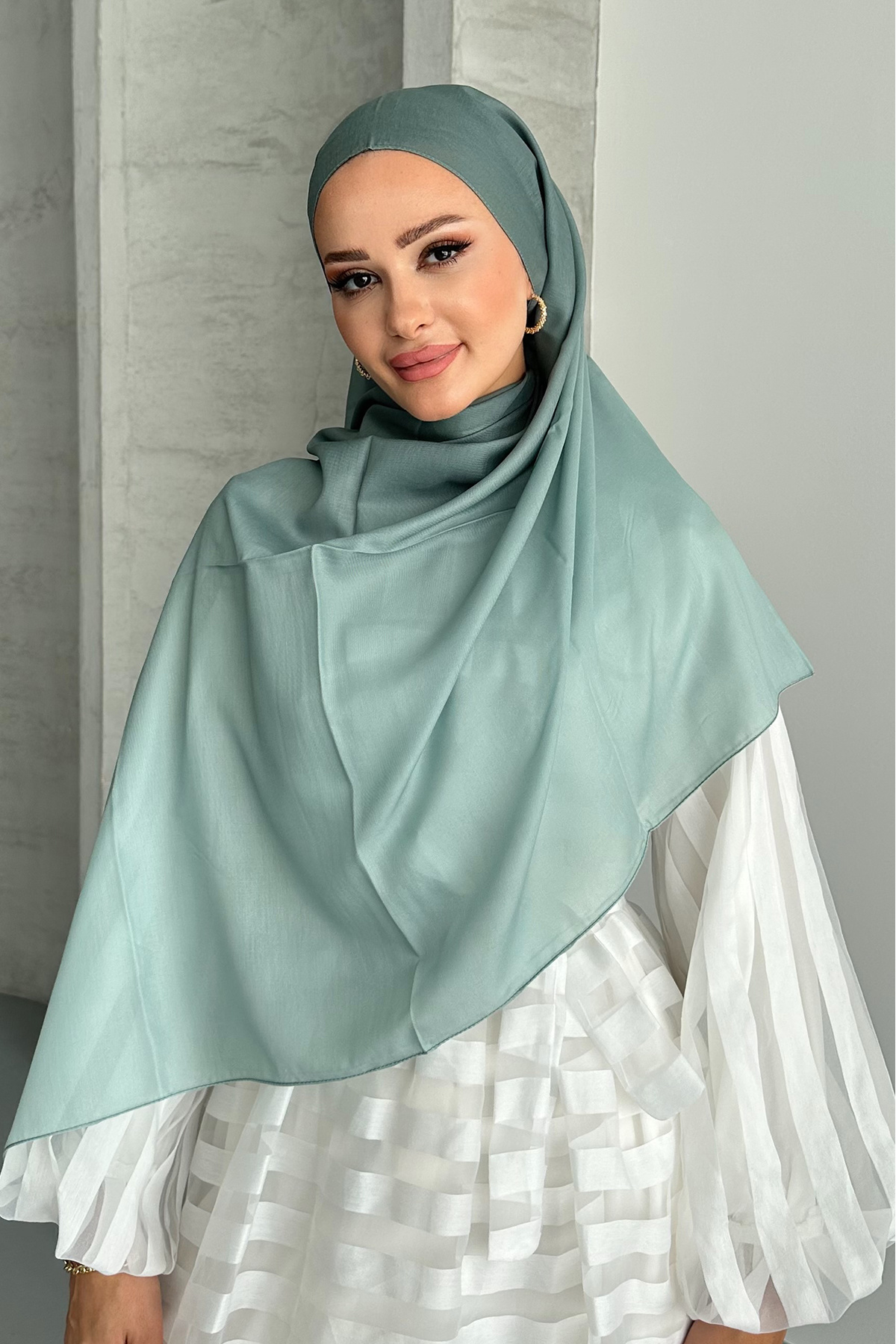 Stella Eşarp-Aural Çağla Color Gradient Pattern Soft Cotton Shawl 1